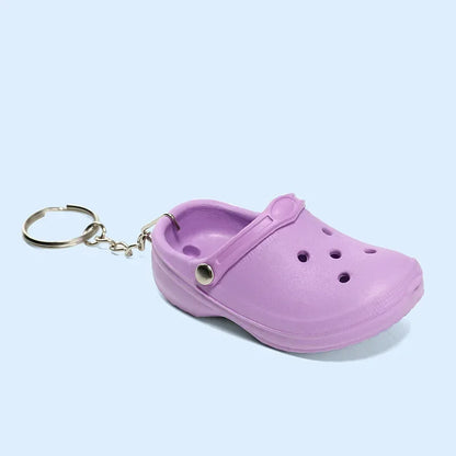 Cute 3D Mini EVA Beach Hole Little Croc Shoe Keychain Girl Gift Bag Accessories Decoration Keyring Floating KeyChain Charm