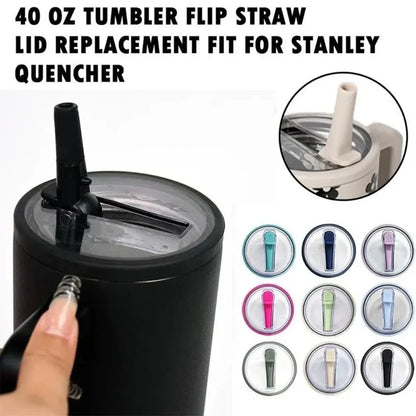 Spill-proof Cup Cover for Stanley 40oz Replaceable Environmental Protection Cup Cover Creative Spiral Straw Cover Cup Accessorie