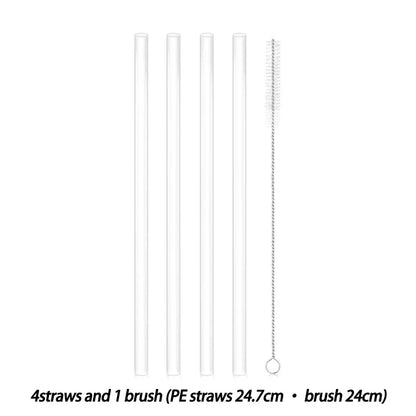 Replacement Straw Compatible with Stanley 20 oz 30 oz 40 oz Cup Tumbler, 6 Pack Reusable Straws with Cleaning Brush