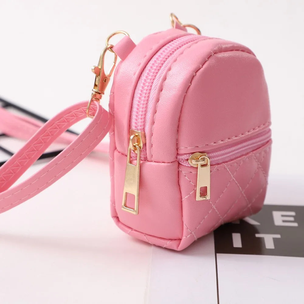 Portable Coin Purse New PU Leather Solid Color Crossbody Bag Lightweight Mini Makeup Bag Women Cash Wallet Shoulder Bag