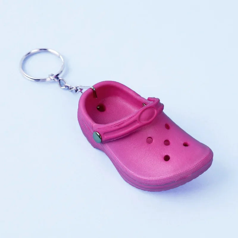 Cute 3D Mini EVA Beach Hole Little Croc Shoe Keychain Girl Gift Bag Accessories Decoration Keyring Floating KeyChain Charm