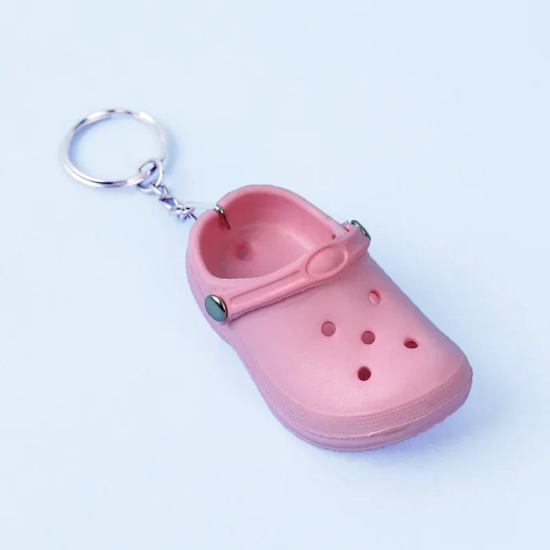 Cute 3D Mini EVA Beach Hole Little Croc Shoe Keychain Girl Gift Bag Accessories Decoration Keyring Floating KeyChain Charm