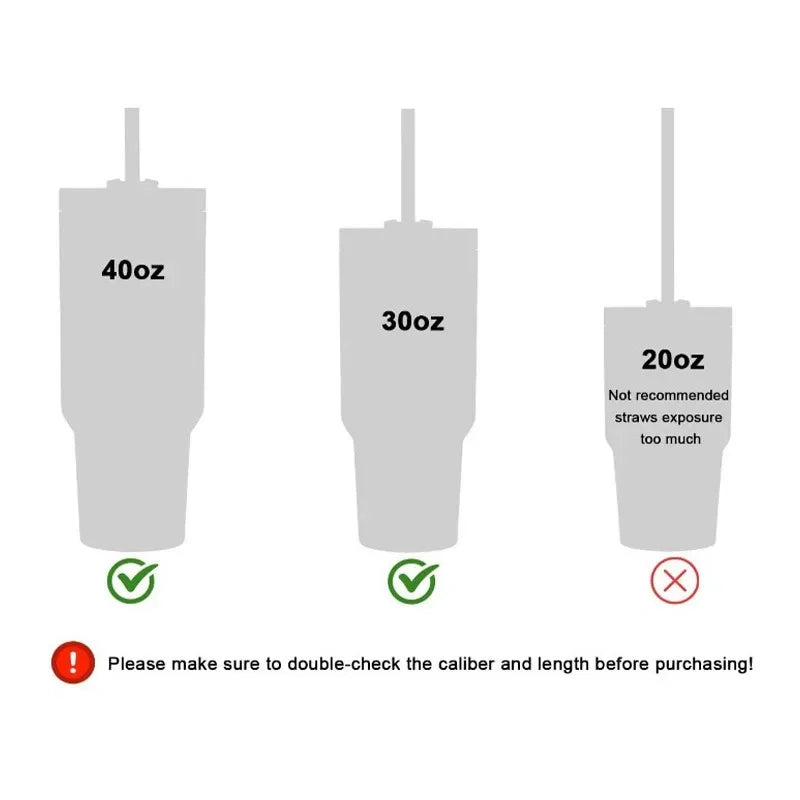 Replacement Straw Compatible with Stanley 20 oz 30 oz 40 oz Cup Tumbler, 6 Pack Reusable Straws with Cleaning Brush