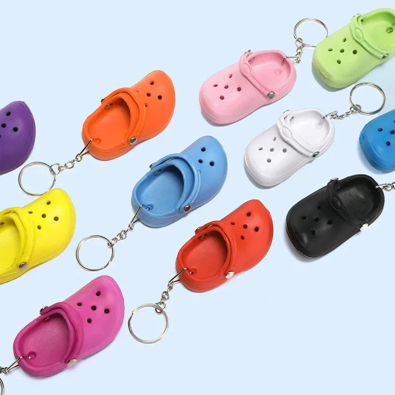 Cute 3D Mini EVA Beach Hole Little Croc Shoe Keychain Girl Gift Bag Accessories Decoration Keyring Floating KeyChain Charm