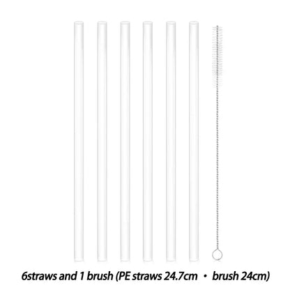 Replacement Straw Compatible with Stanley 20 oz 30 oz 40 oz Cup Tumbler, 6 Pack Reusable Straws with Cleaning Brush