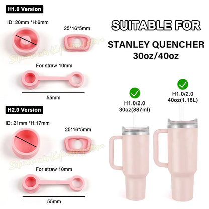 Silicone World 6PCS Silicone Spill Proof Stopper Set For Stanley Cup 1.0 2.0 Tumbler 40oz/30oz Straw Cap LeakStopper Accessories