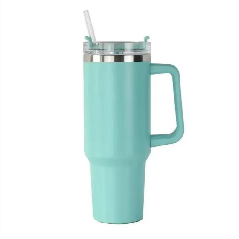 40oz 1200ML High Quality Insulated Tumbler with Handle Straw Double Wall Thermal Iced Travel Cup Coffee Cup Perfect Gift