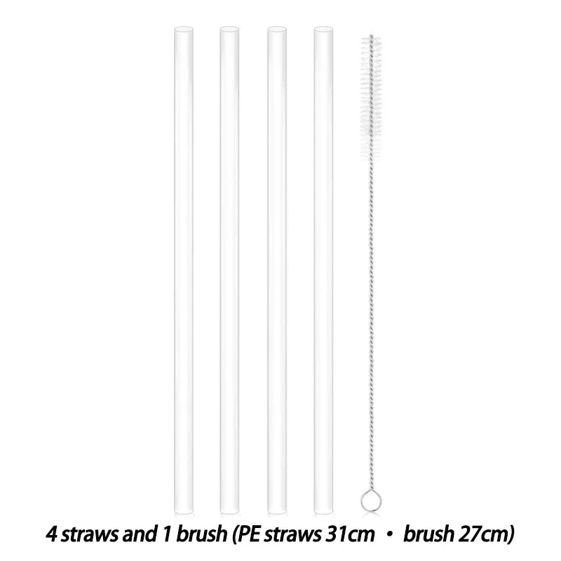 Replacement Straw Compatible with Stanley 20 oz 30 oz 40 oz Cup Tumbler, 6 Pack Reusable Straws with Cleaning Brush